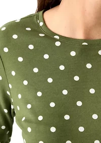 Women's Long Sleeve Crew Neck Printed Top