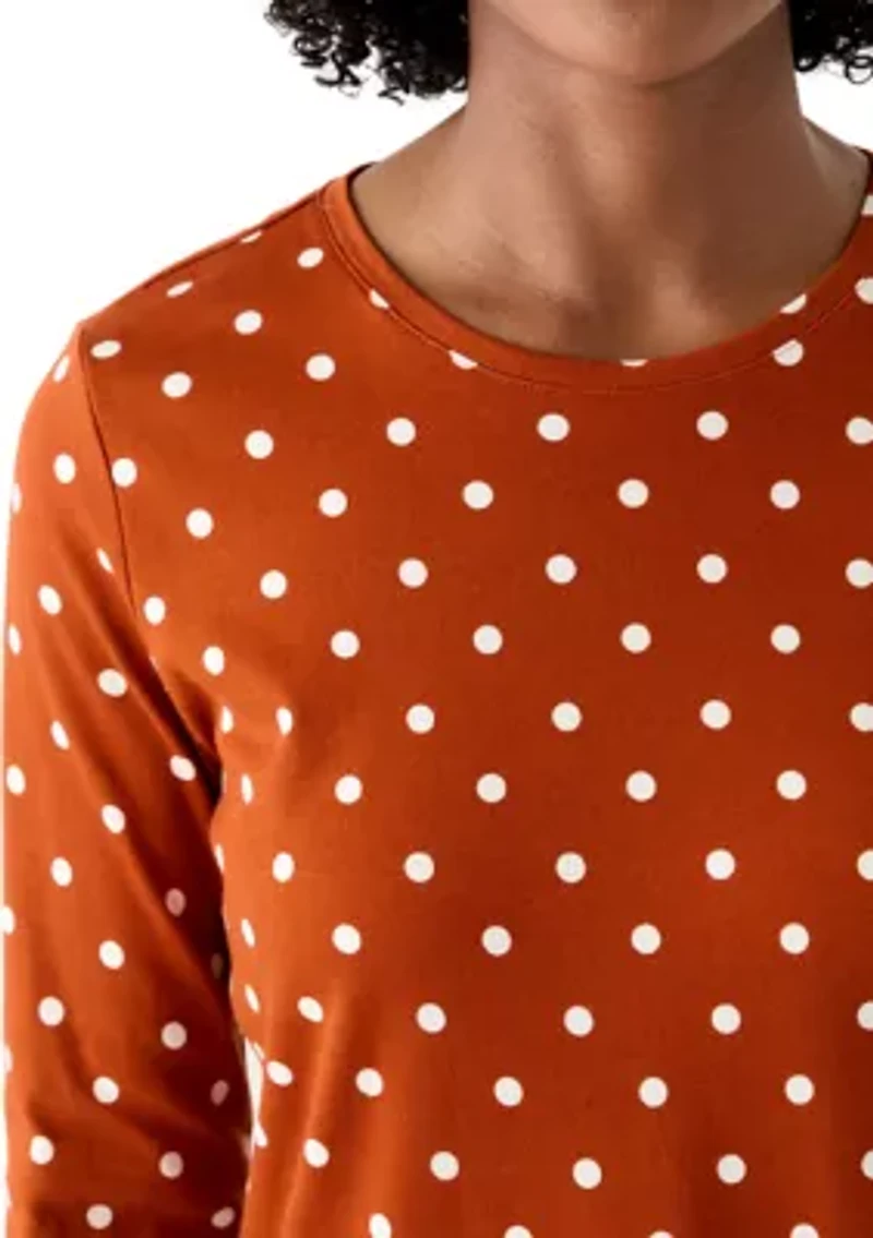 Women's Long Sleeve Crew Neck Printed Top