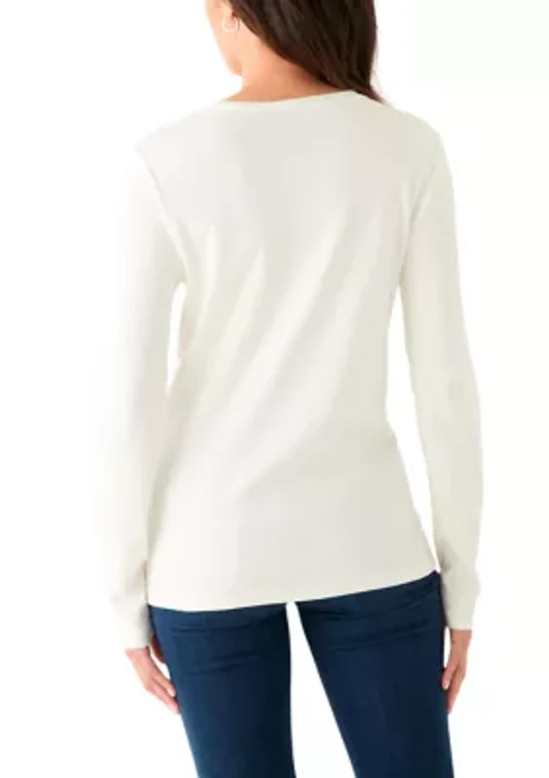 Women's Long Sleeve Crew Neck Graphic T-Shirt