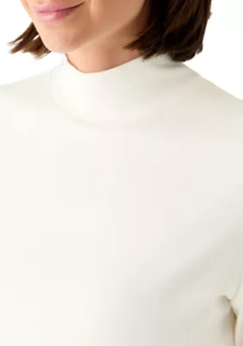 Women's Long Sleeve Printed Mock Neck Top