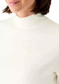 Women's Long Sleeve Printed Mock Neck Top