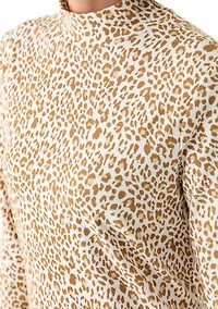 Women's Long Sleeve Mock Neck Printed T-Shirt