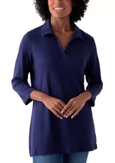 Women's Three-Quarter Sleeve Polo Tunic