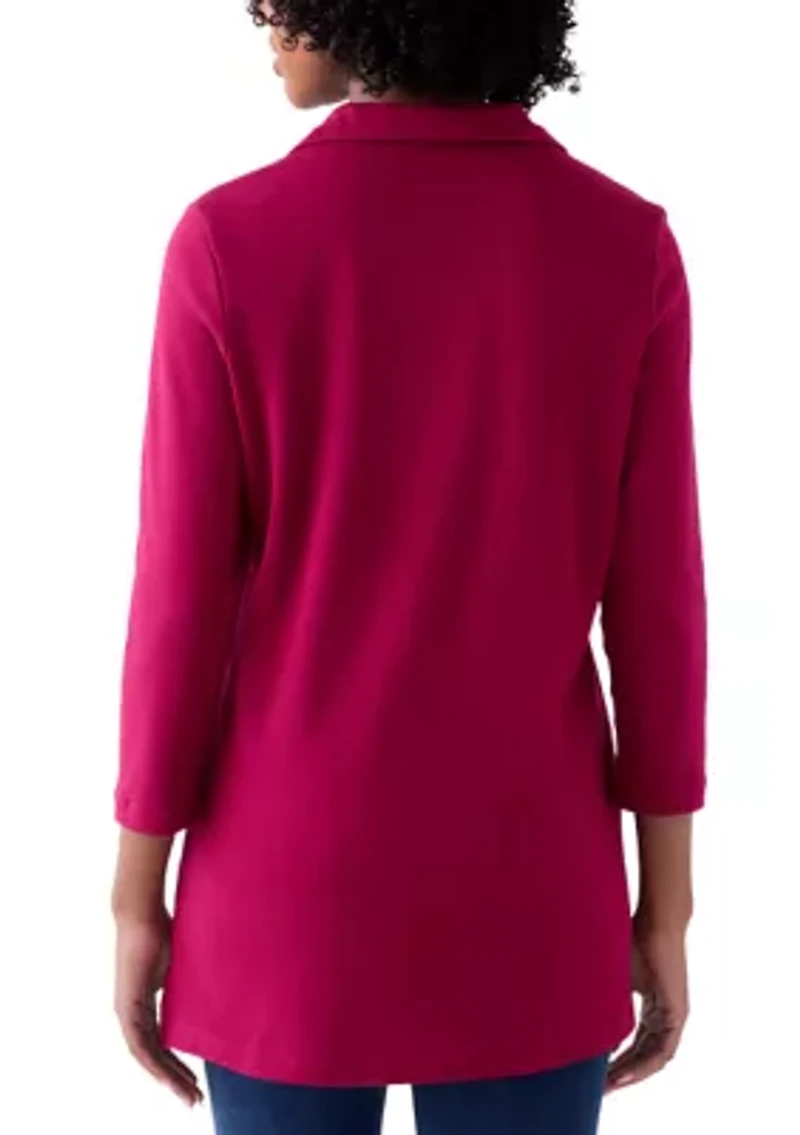 Women's Three-Quarter Sleeve Polo Tunic