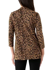 Women's Printed 3/4 Polo Top
