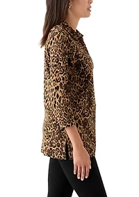 Women's Printed 3/4 Polo Top