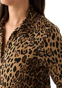 Women's Printed 3/4 Polo Top
