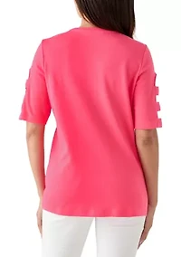 Women's Elbow Ladder Sleeve Top
