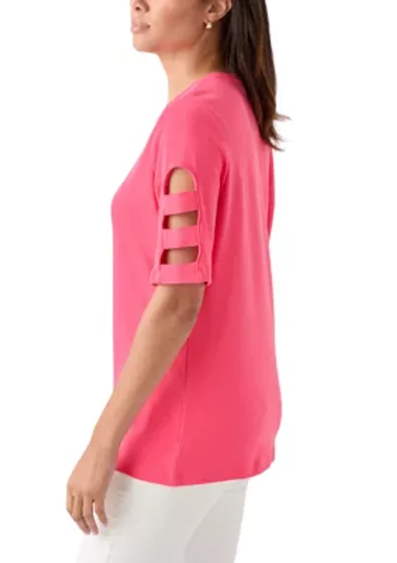 Women's Elbow Ladder Sleeve Top