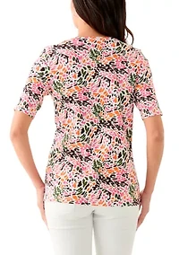 Women's Printed V-Neck Top