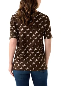 Women's Printed V-Neck Top