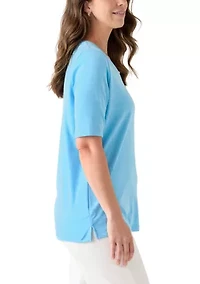 Women's Elbow Sleeve V-Neck T-Shirt