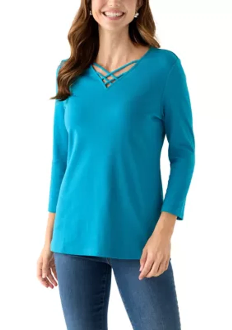 Women's Detailed V-Neck Shirt