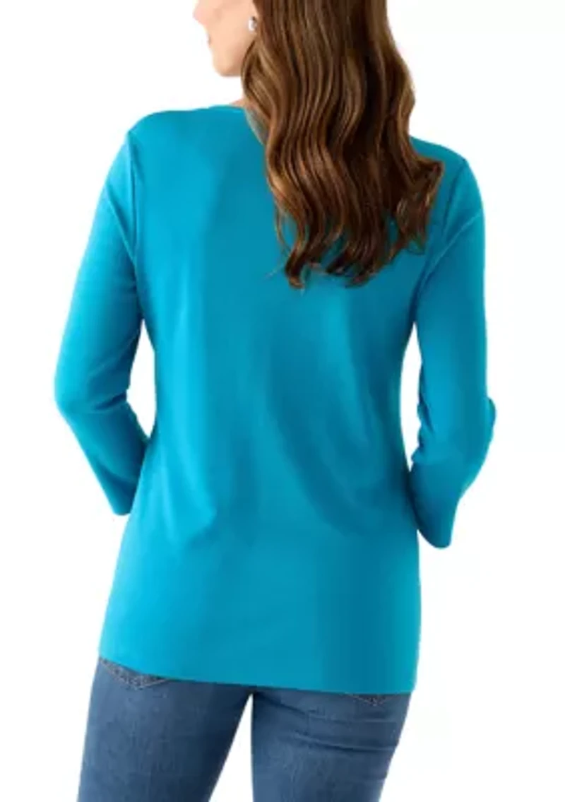 Women's Detailed V-Neck Shirt