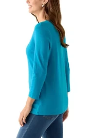 Women's Detailed V-Neck Shirt