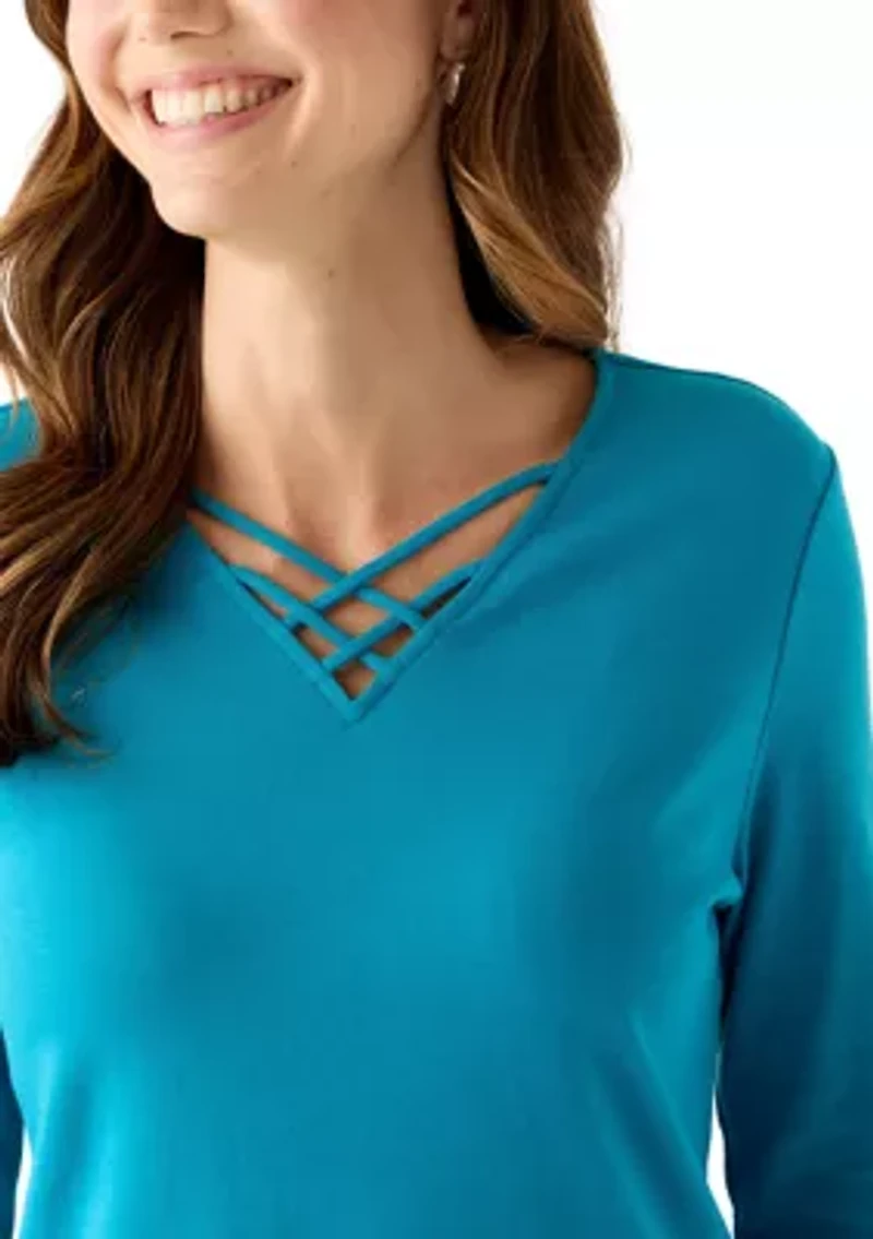 Women's Detailed V-Neck Shirt