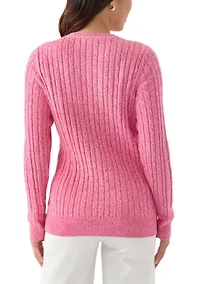 Women's Cable Knit Marled Sweater