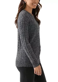 Women's Cable Knit Marled Sweater
