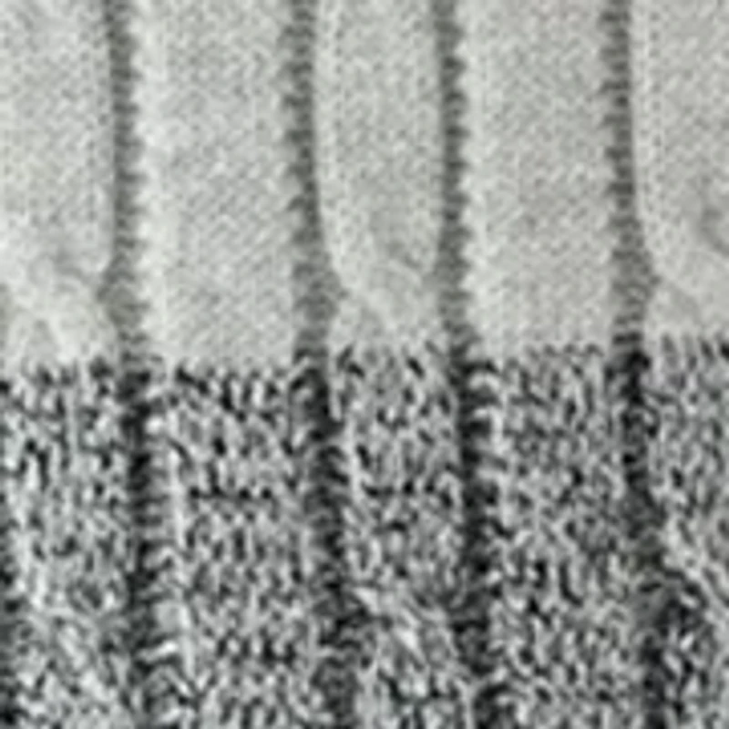 Women's Long Sleeve Cable Crew Neck Color Block Sweater