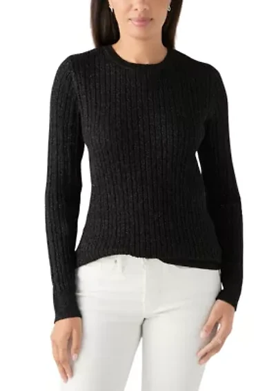 Women's Cable Knit Lurex Sweater