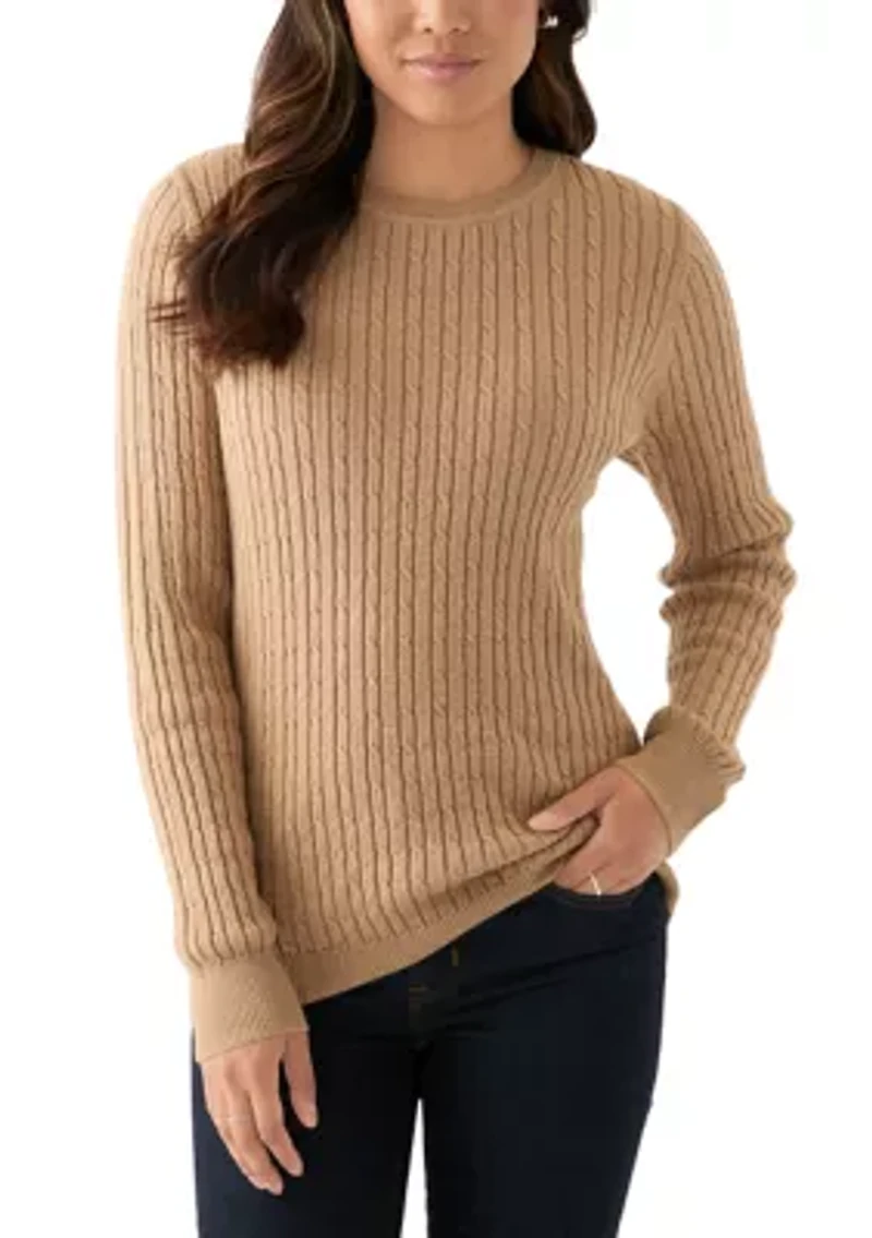 Women's Cable Knit Lurex Sweater