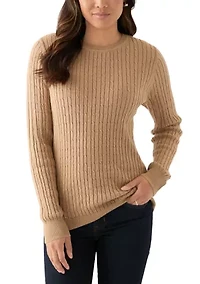 Women's Cable Knit Lurex Sweater
