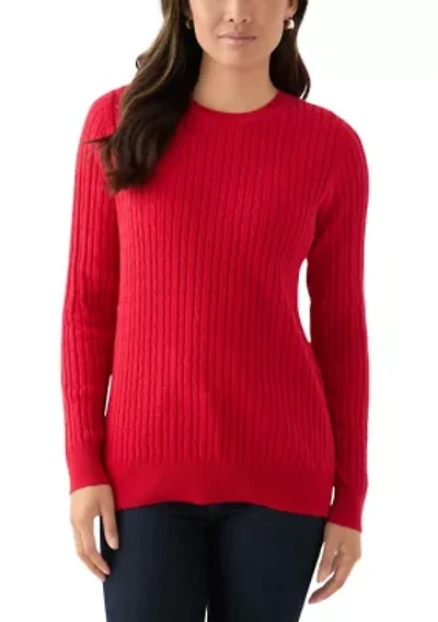 Women's Cable Knit Lurex Sweater