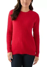 Women's Cable Knit Lurex Sweater