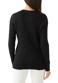 Women's Cable Knit Lurex Sweater