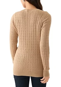 Women's Cable Knit Lurex Sweater