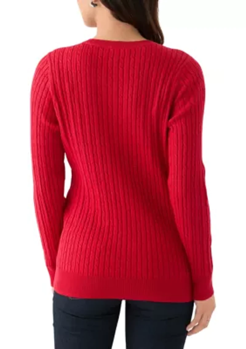 Women's Cable Knit Lurex Sweater