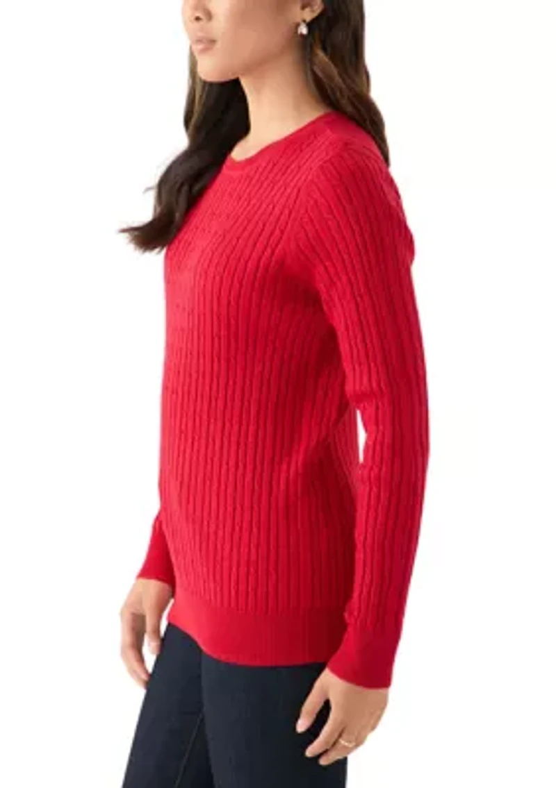 Women's Cable Knit Lurex Sweater