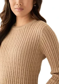 Women's Cable Knit Lurex Sweater