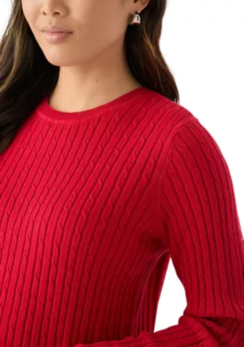 Women's Cable Knit Lurex Sweater