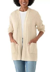 Women's Long Sleeve Cable Knit Cardigan