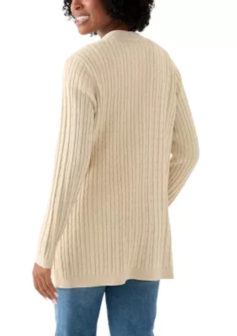Women's Long Sleeve Cable Knit Cardigan
