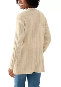 Women's Long Sleeve Cable Knit Cardigan