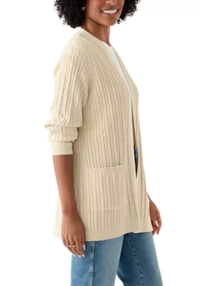 Women's Long Sleeve Cable Knit Cardigan