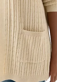 Women's Long Sleeve Cable Knit Cardigan