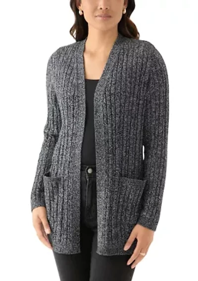 Women's Cable Knit Marled Cardigan