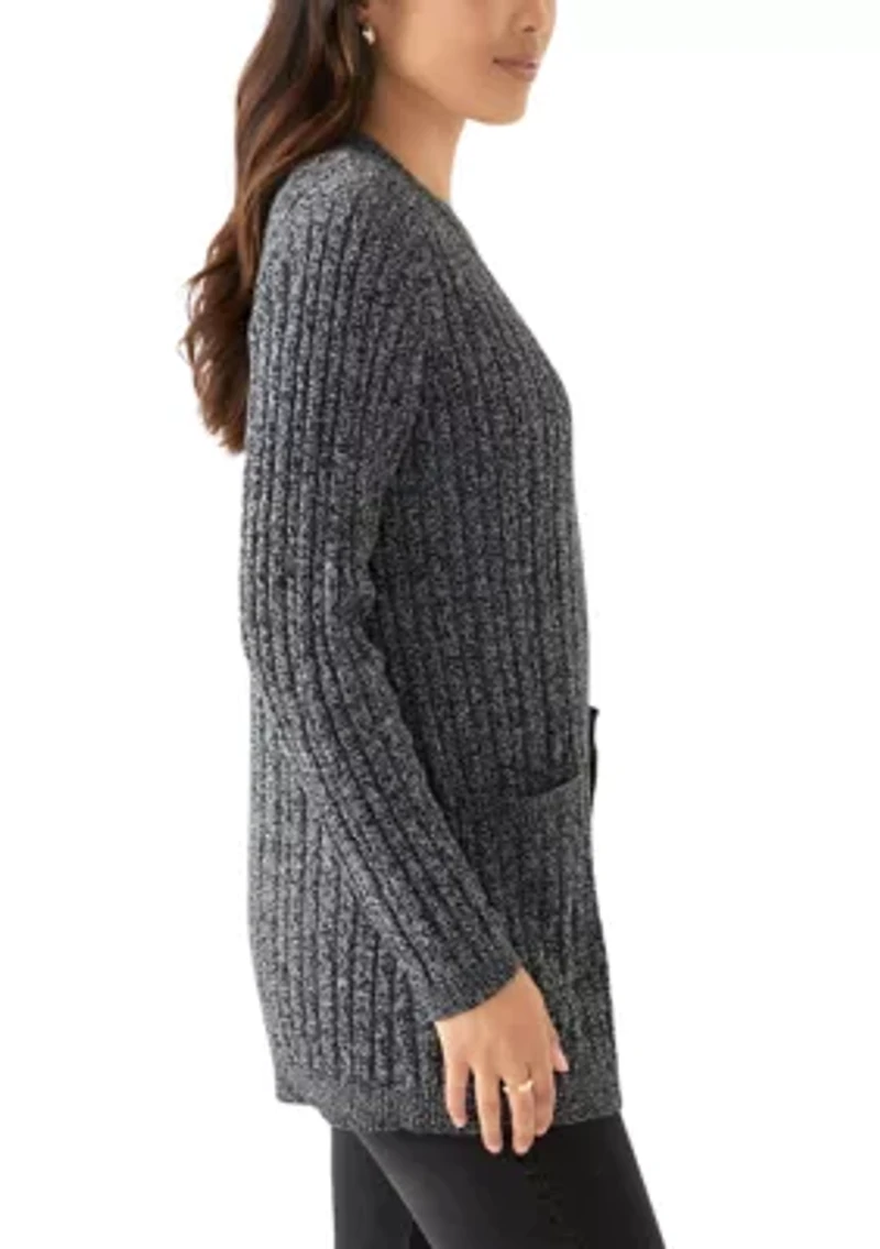 Women's Cable Knit Marled Cardigan