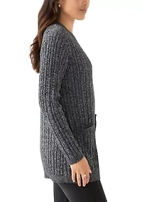 Women's Cable Knit Marled Cardigan