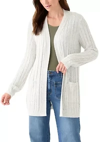Women's Long Sleeve Cable Cardigan