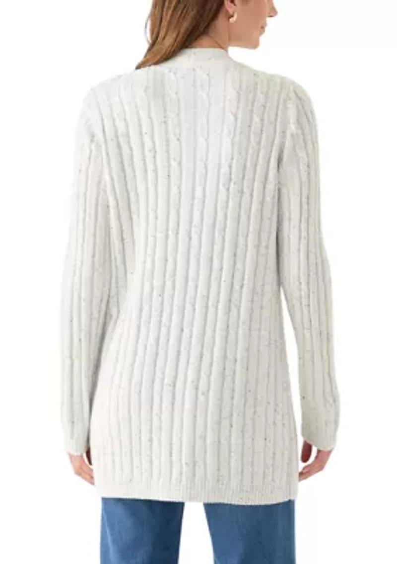 Women's Long Sleeve Cable Cardigan