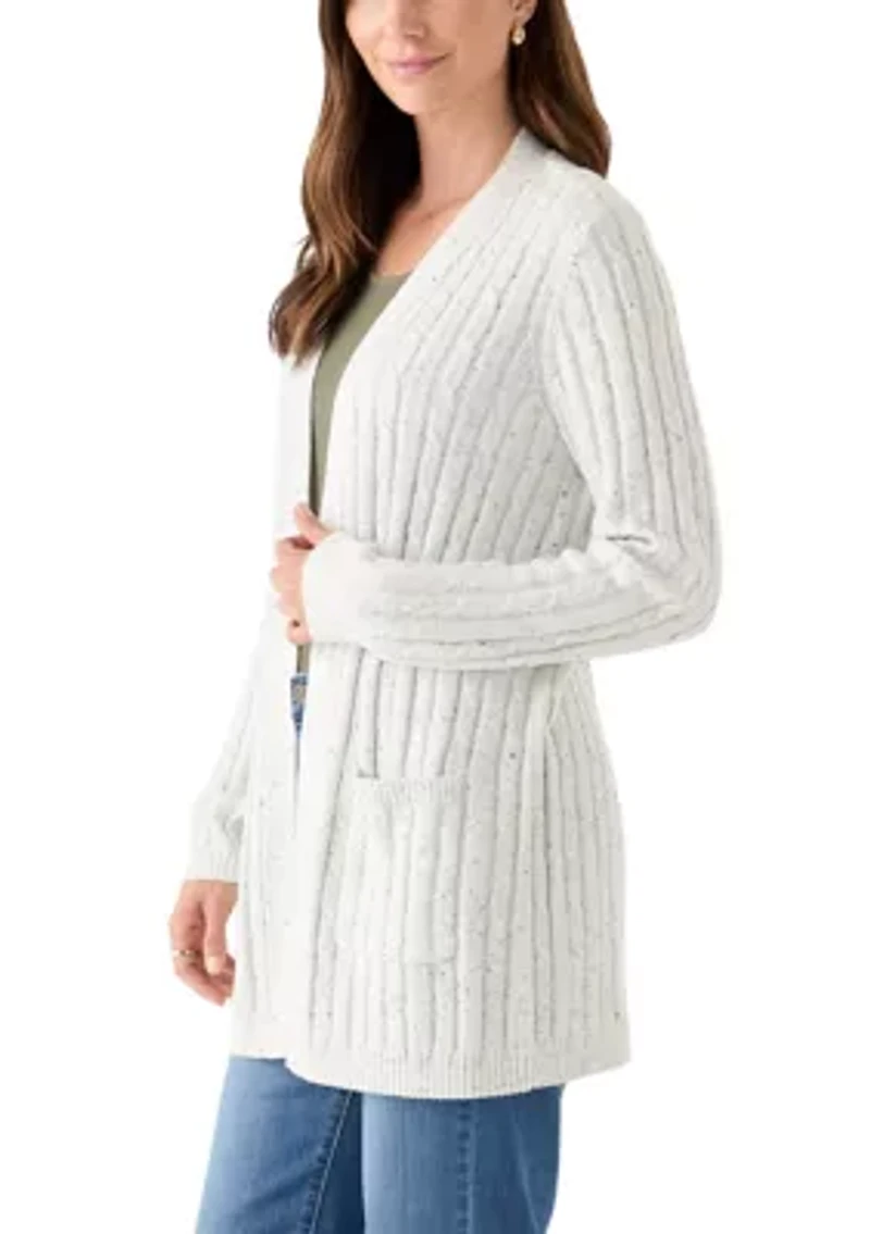 Women's Long Sleeve Cable Cardigan