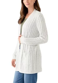 Women's Long Sleeve Cable Cardigan