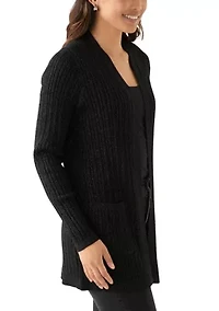 Women's Cable Knit Lurex Cardigan