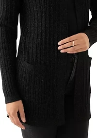 Women's Cable Knit Lurex Cardigan