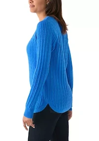 Women's V-Neck Cable Knit Sweater