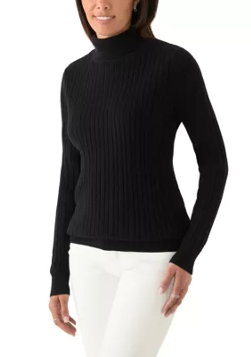 Women's Cable Knit Turtleneck Sweater